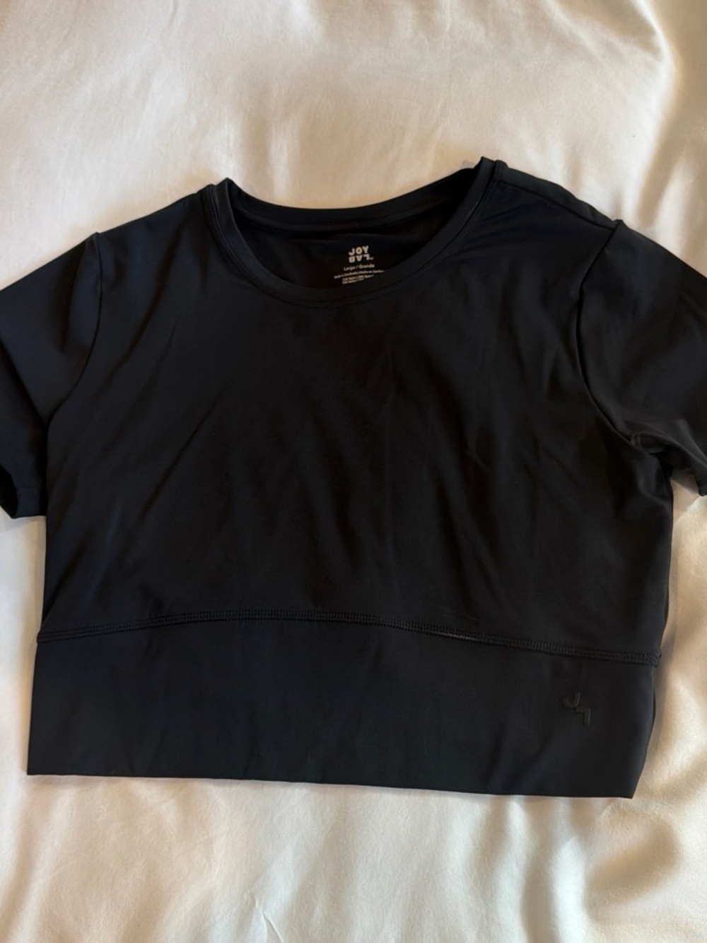 JoyLab Black Cropped Performance Tee